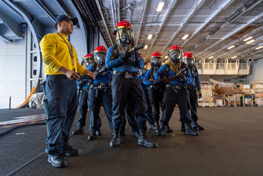 USS Ronald Reagan (CVN 76) conducts a general quarters drill