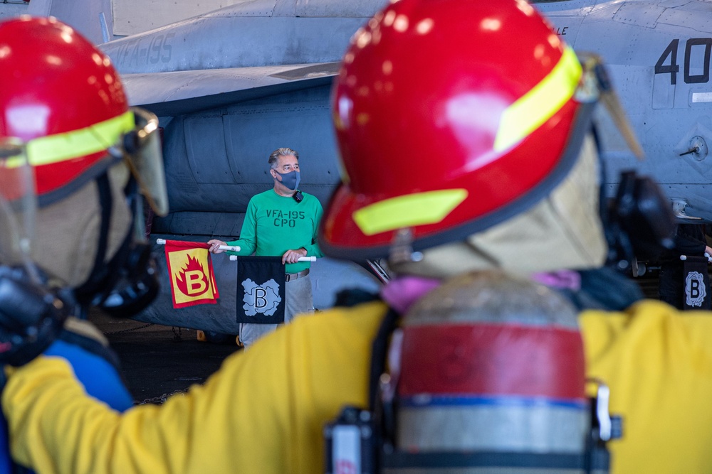 USS Ronald Reagan (CVN 76) conducts a general quarters drill