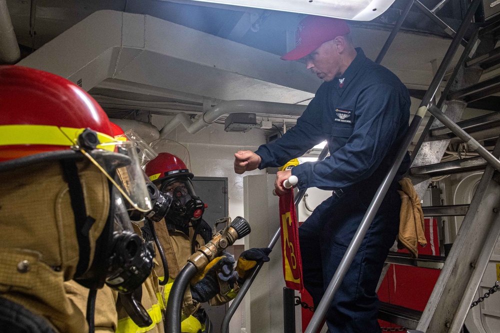 USS Ronald Reagan (CVN 76) conducts a general quarters drill