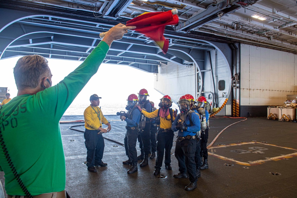 USS Ronald Reagan (CVN 76) conducts a general quarters drill