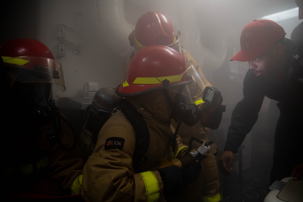 USS Ronald Reagan (CVN 76) conducts a general quarters drill