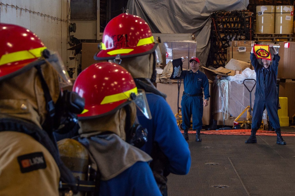 USS Ronald Reagan (CVN 76) conducts a general quarters drill