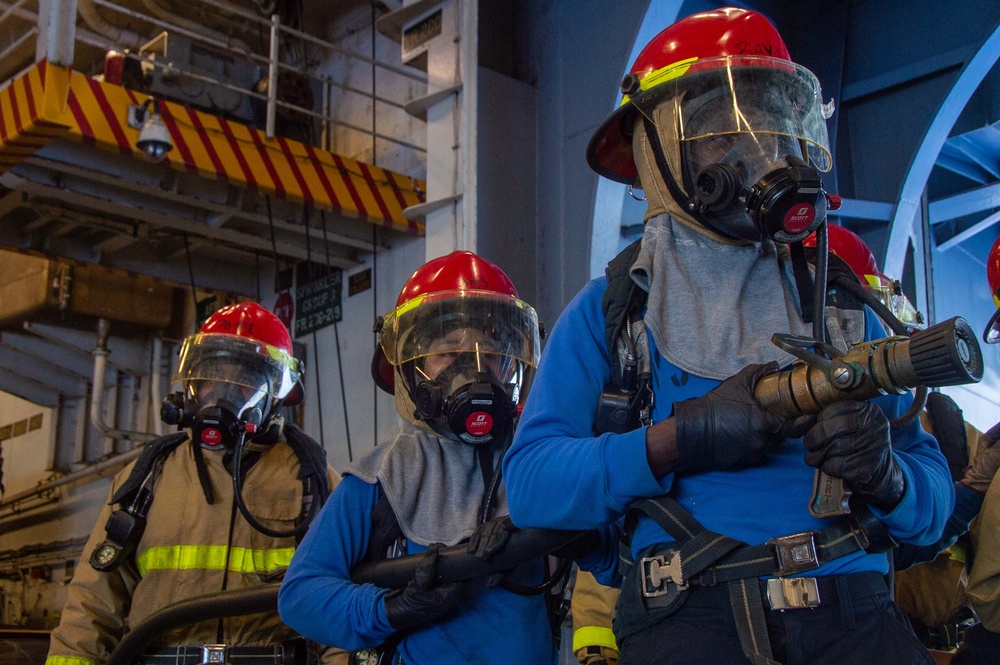 USS Ronald Reagan (CVN 76) conducts a general quarters drill