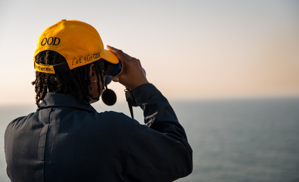 USS New York Transits The Strait Of Dover