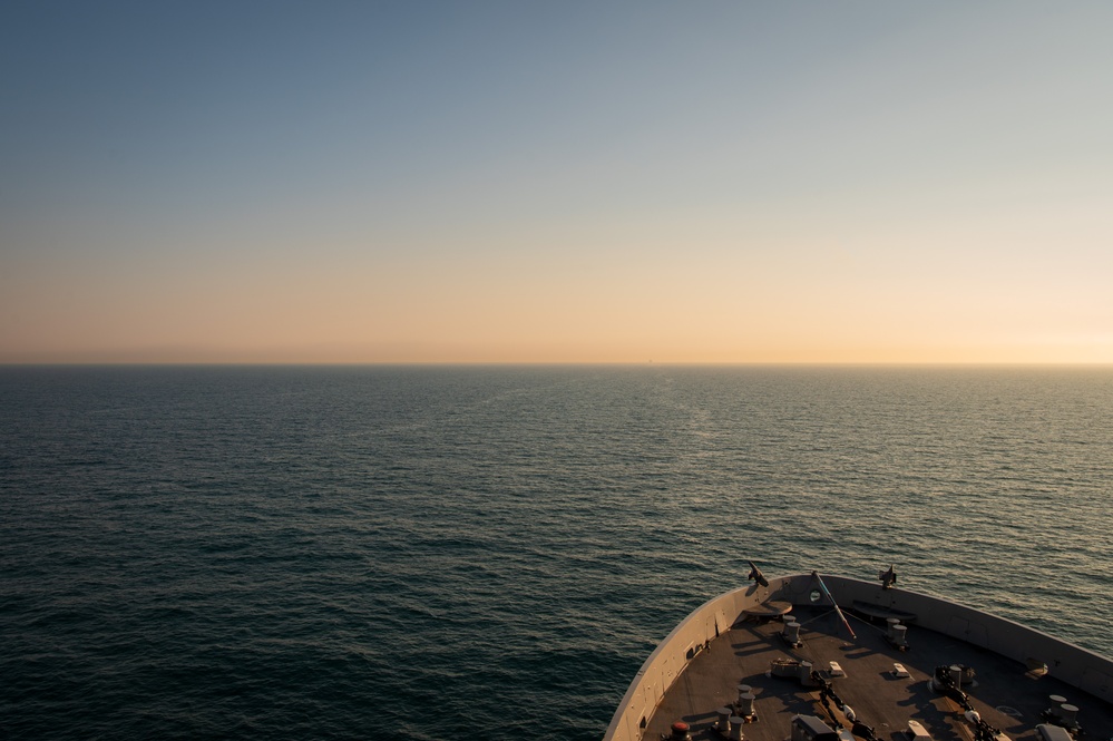 USS New York Transits The Strait Of Dover