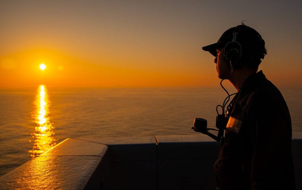 USS New York Transits The Strait Of Dover