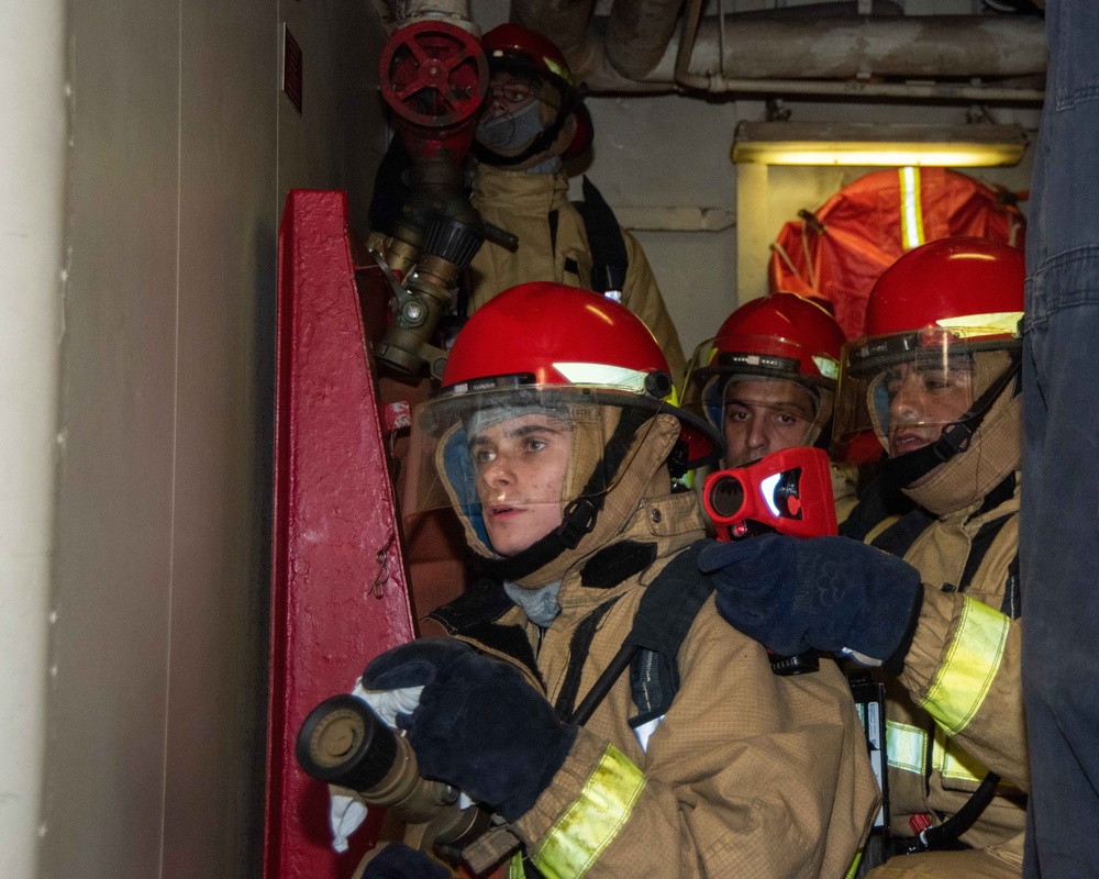 USS Ronald Reagan (CVN 76) conducts a general quarters drill