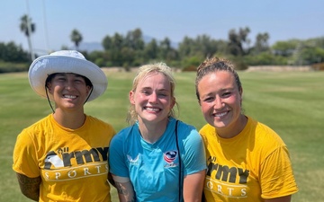 All-Army Women's Rugby Team attend practice session with Team USA Women's Rugby Sevens Team
