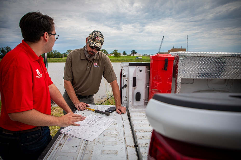 Levee Inspection Team in Papillion Creek, Nebraska June 28, 2024