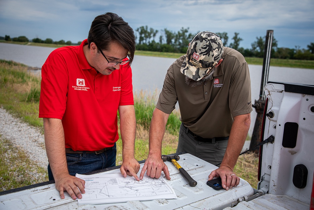 Levee Inspection Team in Papillion Creek, Nebraska June 28, 2024