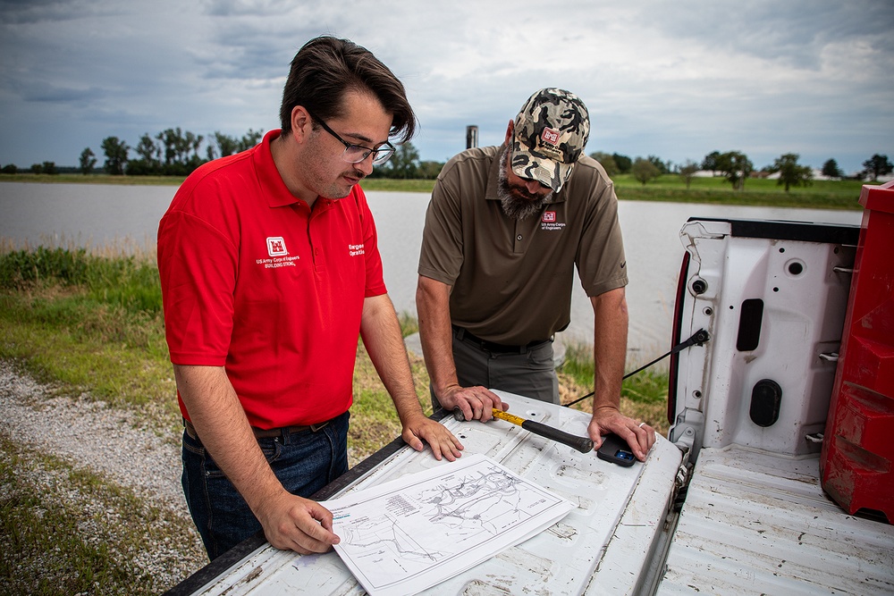 Levee Inspection Team in Papillion Creek, Nebraska June 28, 2024