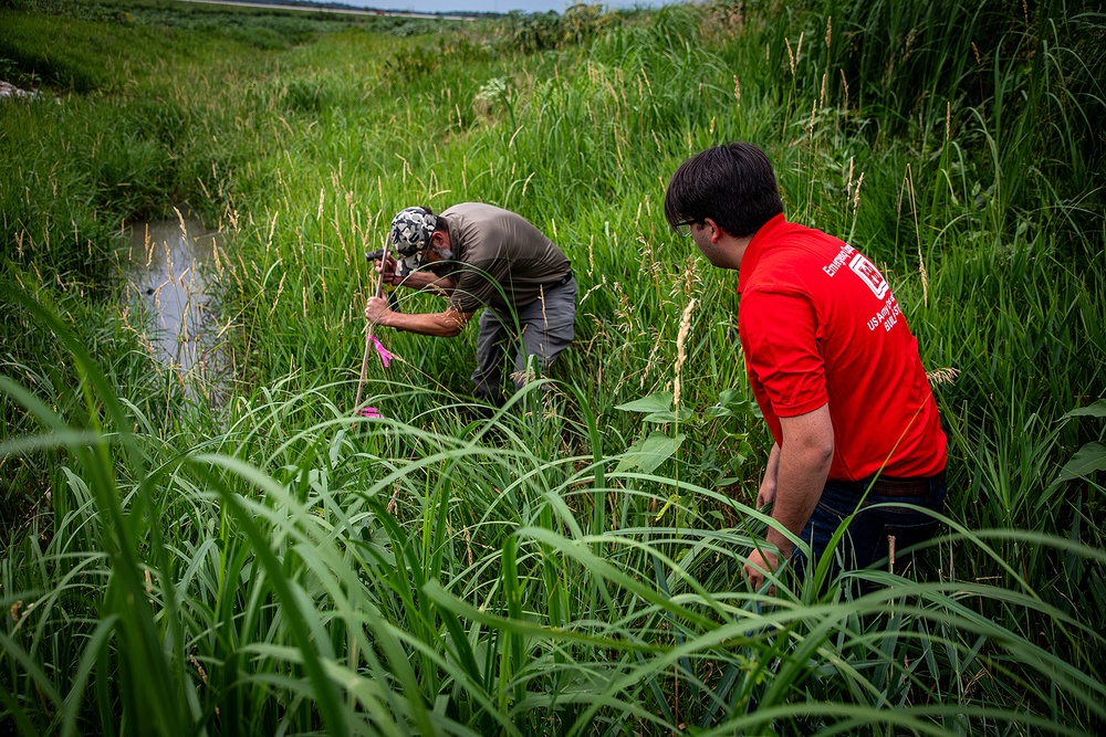 Levee Inspection Team in Papillion Creek, Nebraska June 28, 2024