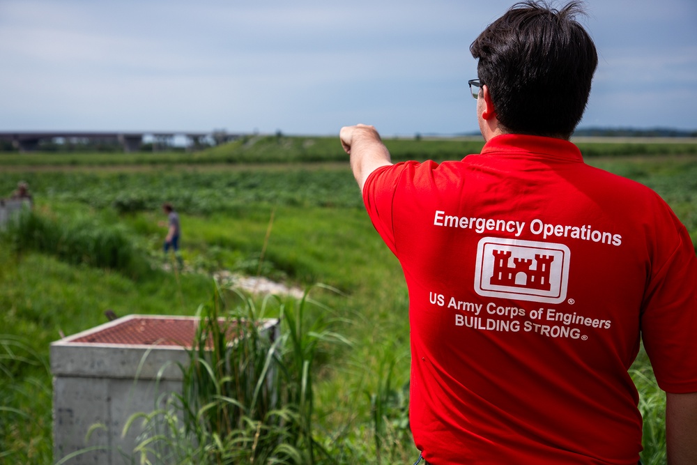 Levee Inspection Team in Papillion Creek, Nebraska June 28, 2024