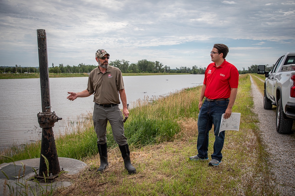 Levee Inspection Team in Papillion Creek, Nebraska June 28, 2024