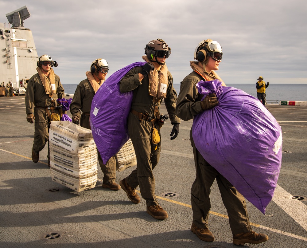 USS New York Replenishment At Sea