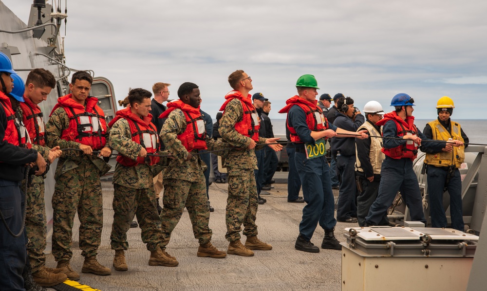 USS New York Replenishment At Sea