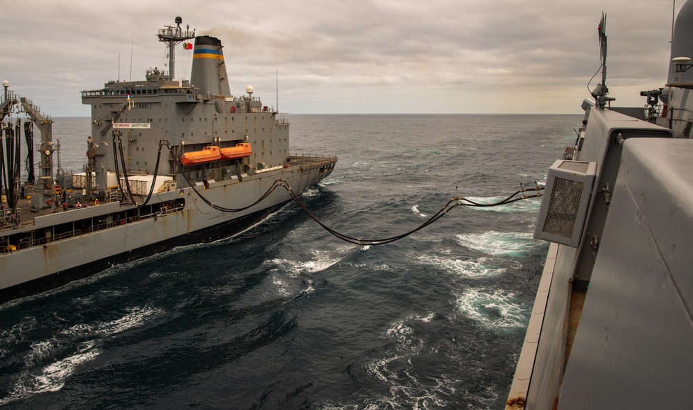 USS New York Replenishment At Sea