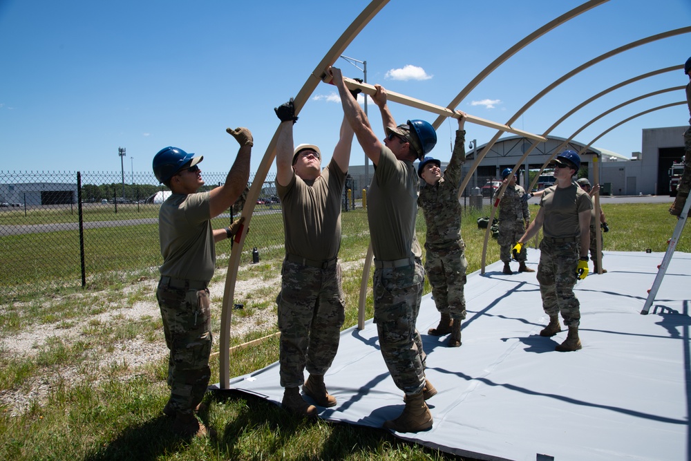 Airmen from the 171st Civil Engineer Squadron and the 177th Civil Engineer Squadron Participate in Piney Devil DRBS Construction