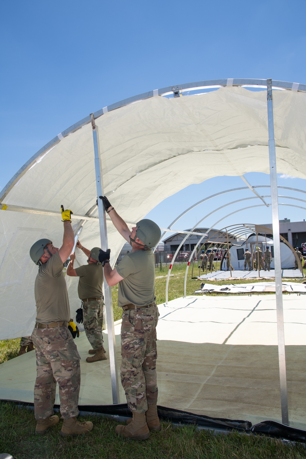 Airmen from the 171st Civil Engineer Squadron and the 177th Civil Engineer Squadron Participate in Piney Devil DRBS Construction