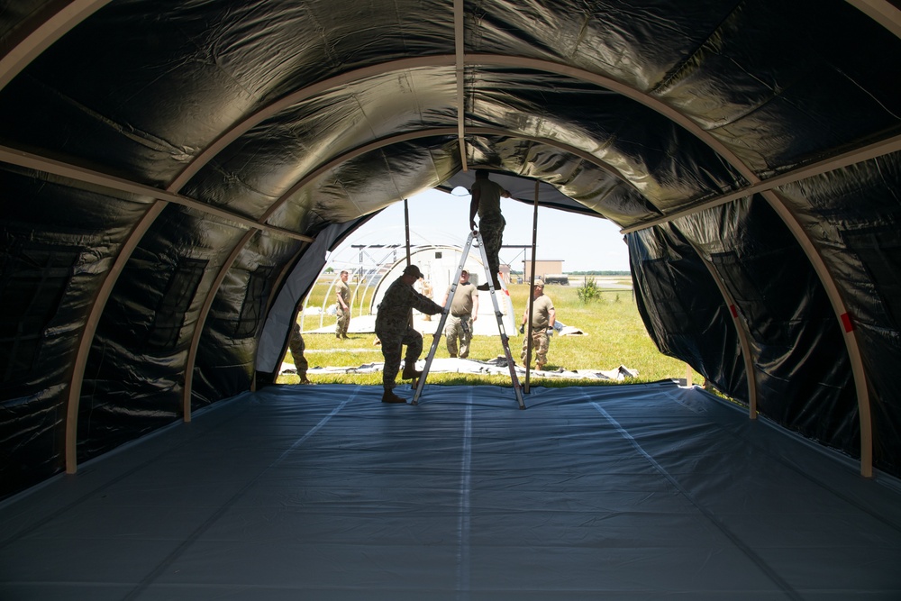 Airmen from the 171st Civil Engineer Squadron and the 177th Civil Engineer Squadron Participate in Piney Devil DRBS Construction