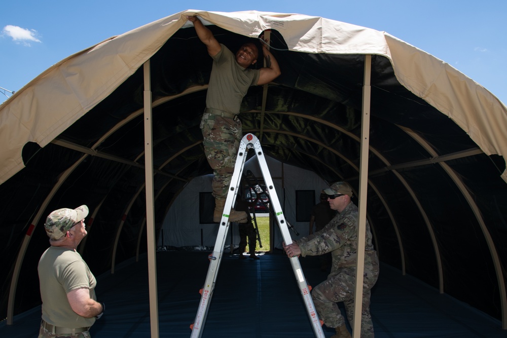 Airmen from the 171st Civil Engineer Squadron and the 177th Civil Engineer Squadron Participate in Piney Devil DRBS Construction