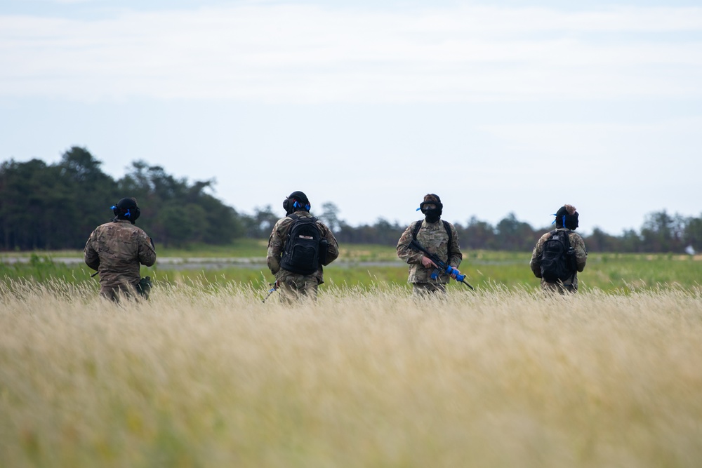 Airmen from the 171st Civil Engineer Squadron and the 177th Civil Engineer Squadron Participate in Piney Devil Land Navigation and Simulated Combat Training