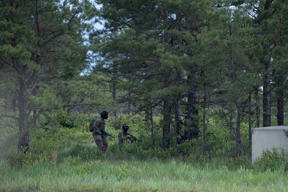 Airmen from the 171st Civil Engineer Squadron and the 177th Civil Engineer Squadron Participate in Piney Devil Land Navigation and Simulated Combat Training