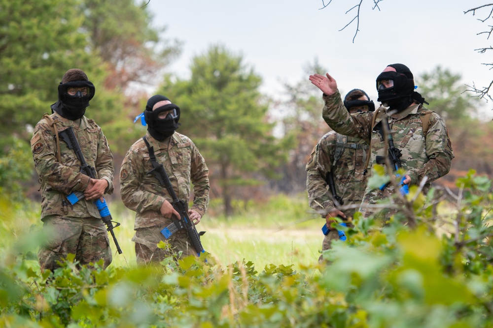 Airmen from the 171st Civil Engineer Squadron and the 177th Civil Engineer Squadron Participate in Piney Devil Land Navigation and Simulated Combat Training