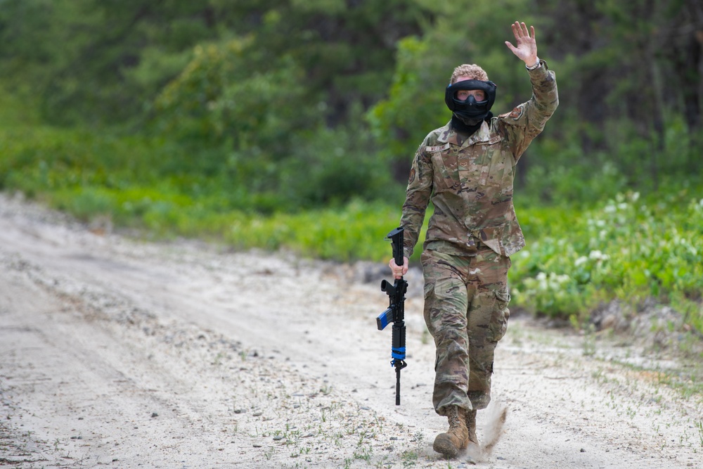 Airmen from the 171st Civil Engineer Squadron and the 177th Civil Engineer Squadron Participate in Piney Devil Land Navigation and Simulated Combat Training