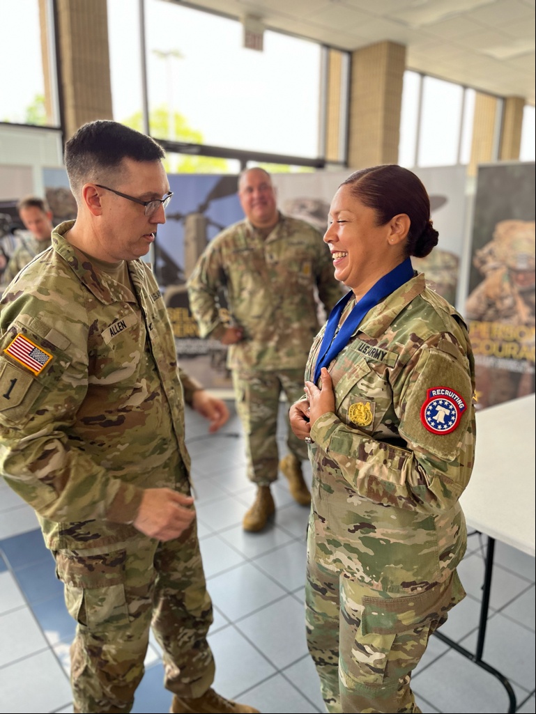 CSM Garcia receives U.S. Army Recruiting Excellence Medallion