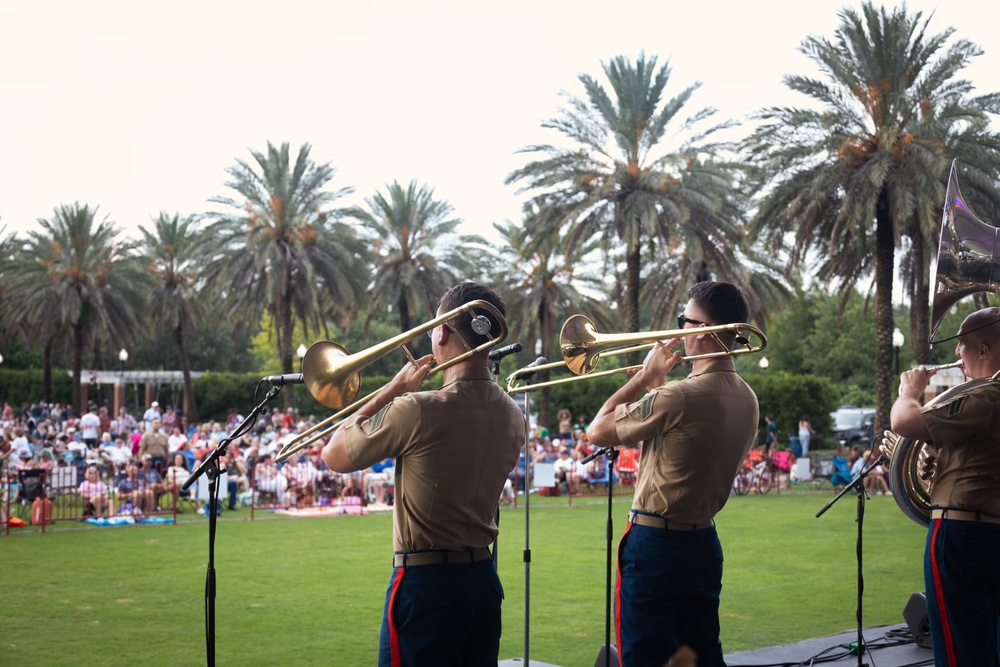 Marine Forces Reserve Band perform at Independence Day celebration.