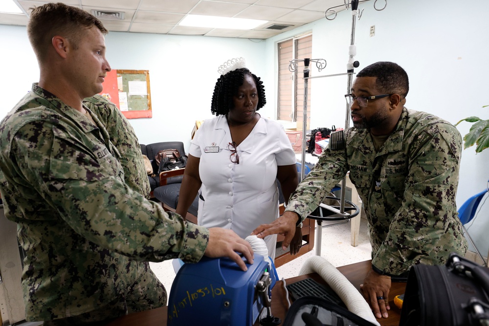 Sailors assess repairs at Kingston Public Hospital