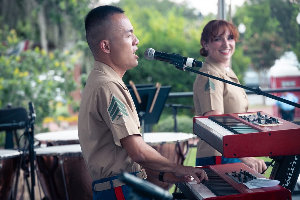 Marine Forces Reserve Band perform at Independence Day celebration.