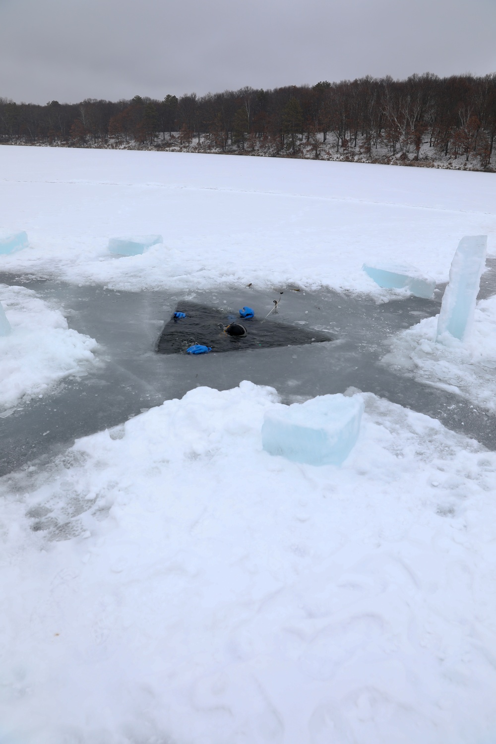 US Navy Divers Complete Ice Dives at Camp Ripley