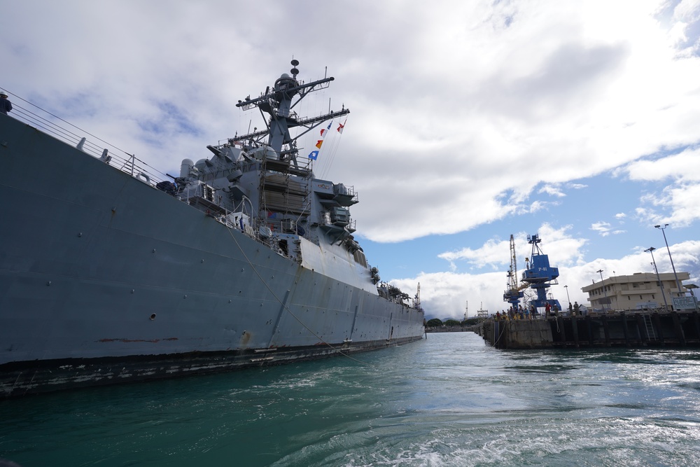 Pearl Harbor Naval Shipyard Welcomes USS Hopper for Drydocking Selected Restricted Availability