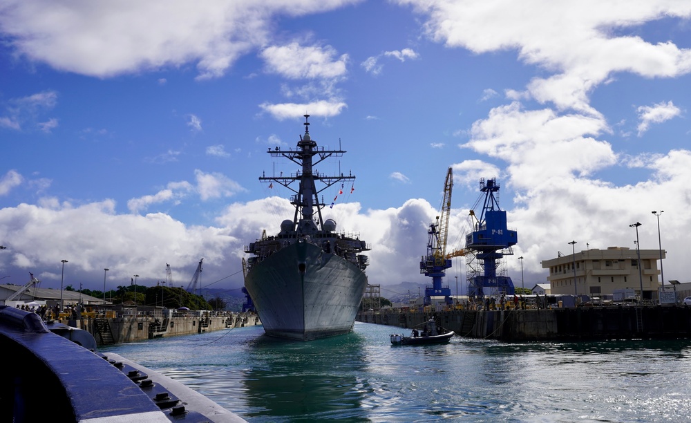 Pearl Harbor Naval Shipyard Welcomes USS Hopper for Drydocking Selected Restricted Availability