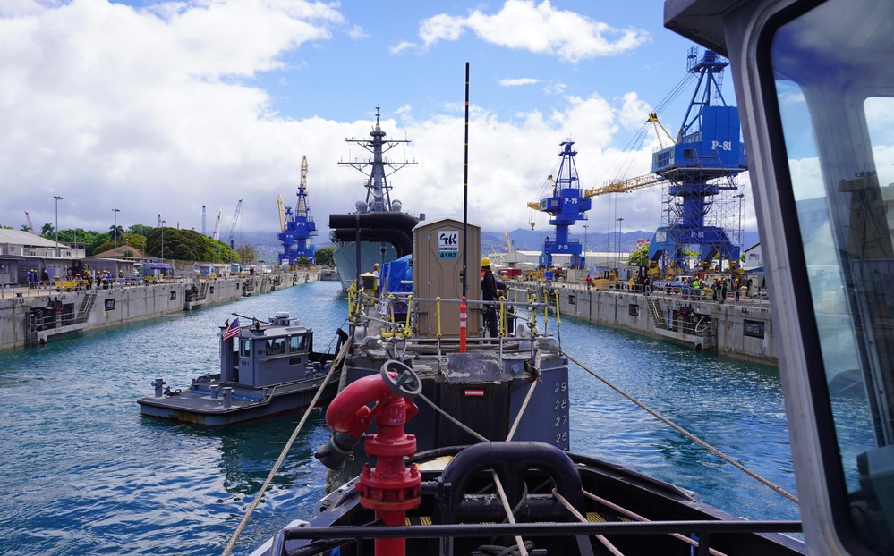 Pearl Harbor Naval Shipyard Welcomes USS Hopper for Drydocking Selected Restricted Availability