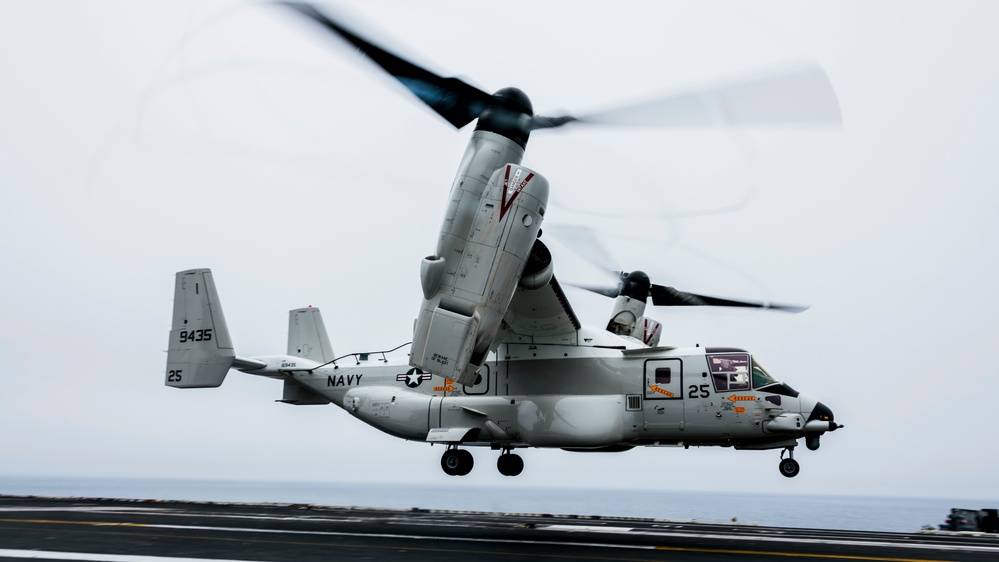 George Washington Conducts CMV-22B Flight Operations