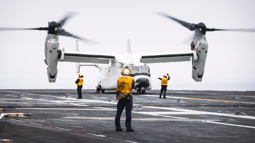 George Washington Conducts CMV-22B Flight Operations