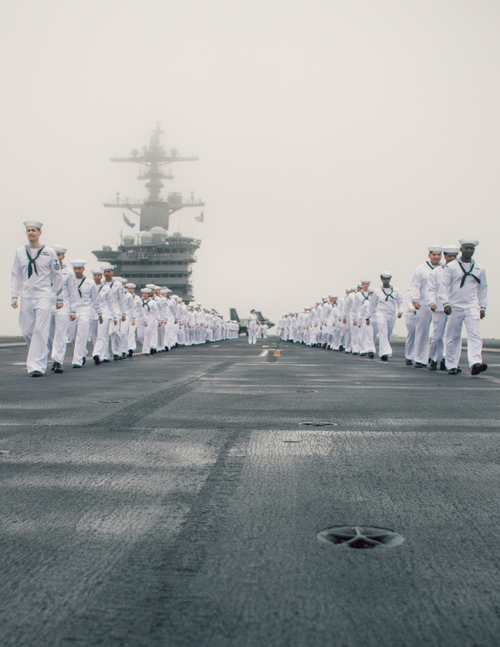 George Washington Sailors Man the Rails