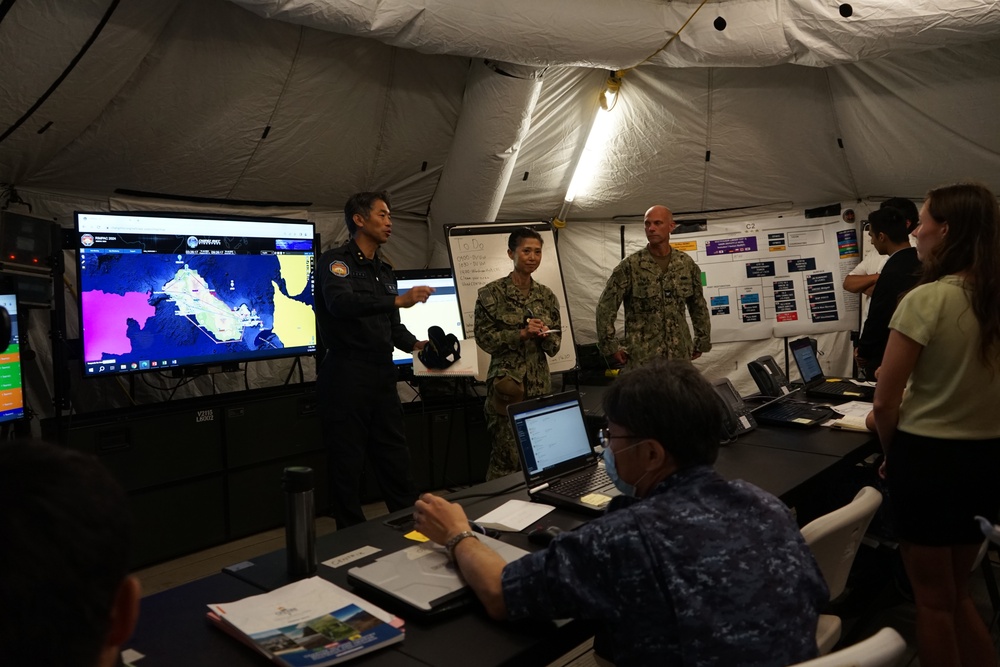 RIMPAC 2024 CTF Vice Commander addresses HA/DR team members