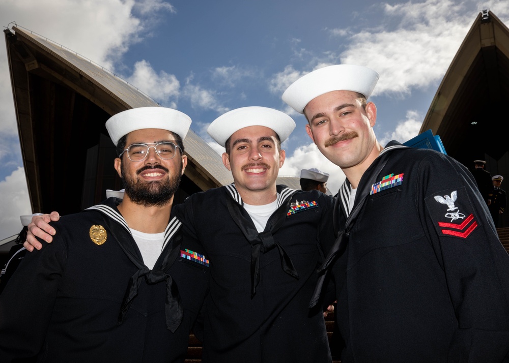 Emory S. Land Sailors Reenlist at the Sydney Opera House July 4