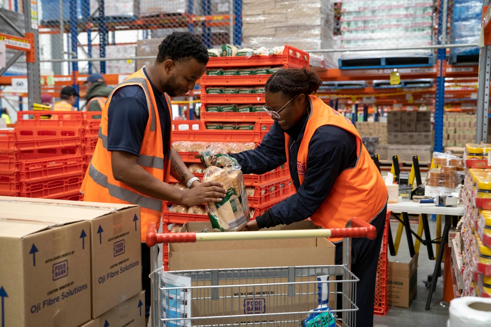 ESL Sailors Volunteer at Foodbank