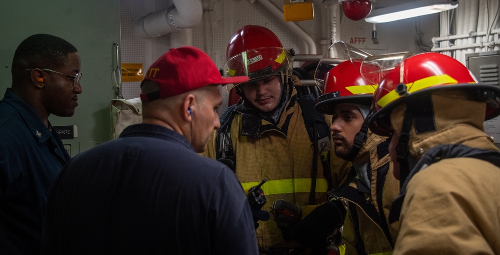 Main Space Fire Drill aboard USS America (LHA 6)