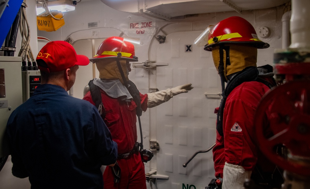 Main Space Fire Drill aboard USS America (LHA 6)