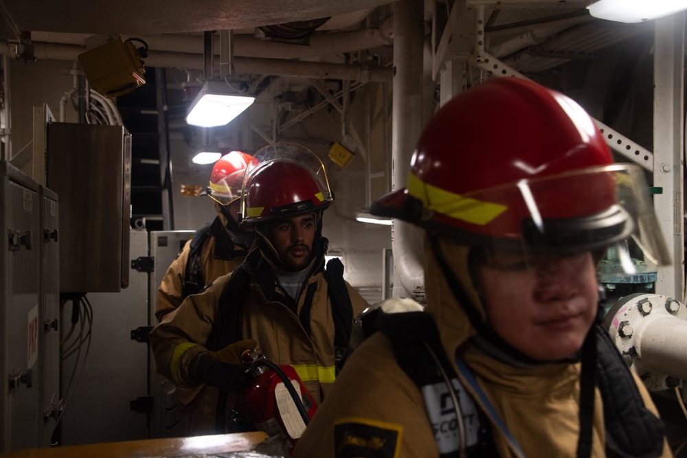 Main Space Fire Drill aboard USS America (LHA 6)