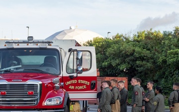 U.S. Marines, Air Force extinguish simulated aircraft fires
