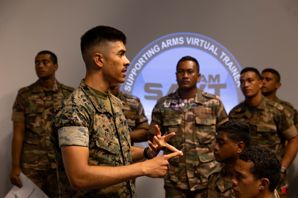 U.S., Royal Tongan Marines conduct virtual fire support training during RIMPAC 2024