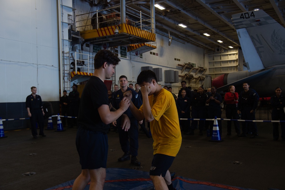 USS Ronald Reagan (CVN 76) hold security reaction force training exercise.