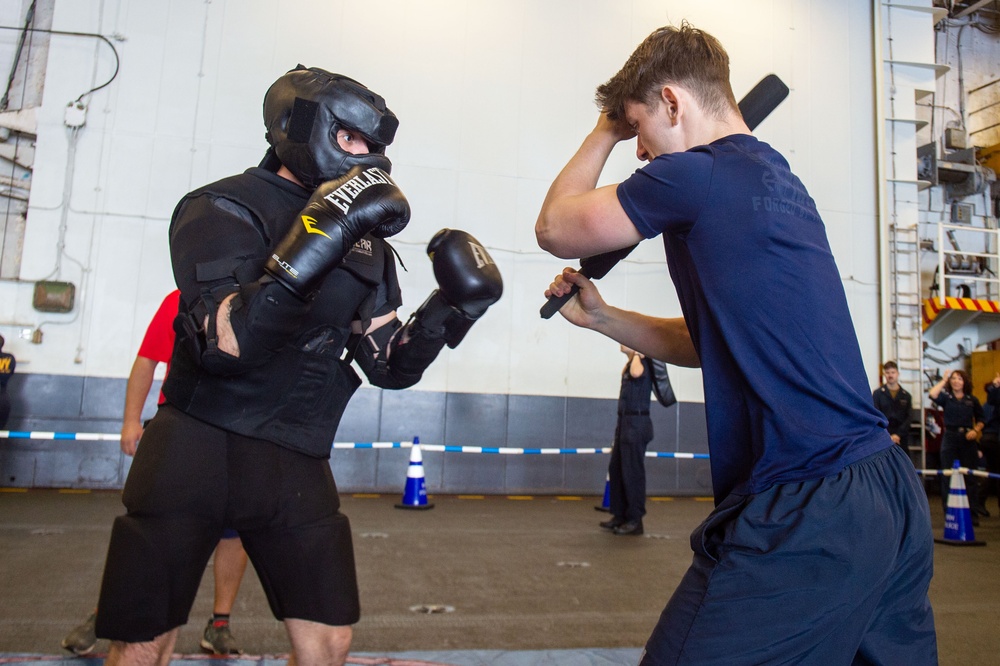 USS Ronald Reagan (CVN 76) hold security reaction force training exercise.